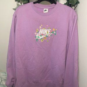 Pastel Purple Embroidered Nike Crewneck